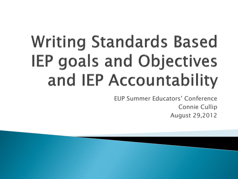 Writing Standards Based Iep Goals And Objectives And Iep