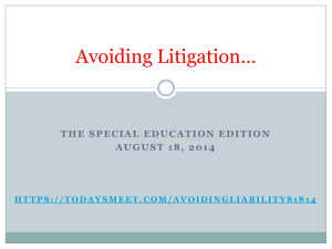 Avoiding Litigation-Special Ed Edition 8.18.14