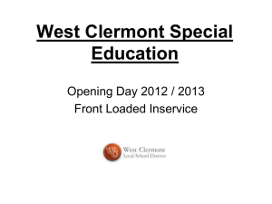 IEP Updates - West Clermont Local School District