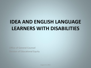 IDEA ELL with Disabilities. 8-15-2012