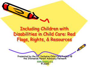 New Jersey Inclusive Child Care Project The New Jersey Inclusive