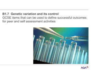 B1.7 Genetic variation and its control