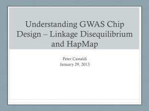 Linkage Disequilibrium, HapMap and Chip Design