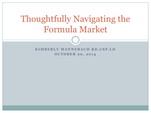 Thoughtfully Navigating the Formula Market