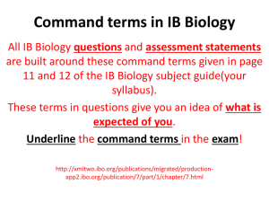 Command terms in IB Biology