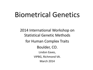 Biometical Genetics Boulder 2014