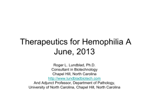 Evolution of Therapeutics for Hemophilia A