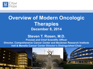 Overview of Modern Oncologic Therapies