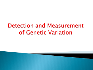 Detection and Measurement of Genetic Variation 1. Blood Groups