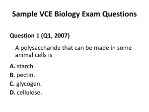 Sample VCE Biology Exam Questions week 1
