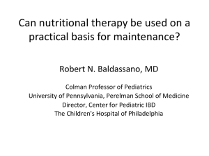 Can nutritional therapy be used on a practical basis for maintenance?