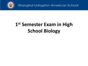 1st Semester Exam in High School Biology