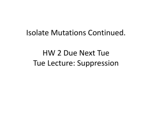 Isolate Mutations Continued