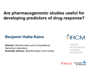 Are pharmacogenomic studies useful for developing genomic