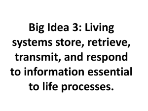 Big Idea 3: Living systems store, retrieve, transmit, and respond to