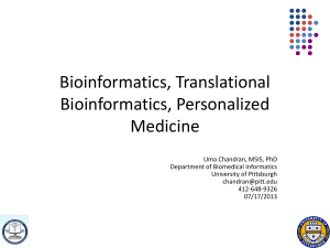 Bioinformatics, Translational Informatics & Personalized Medicine
