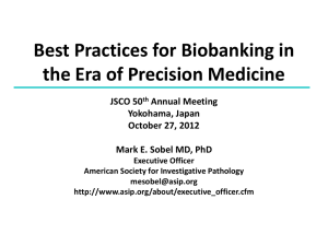 Best Practices for Biobanking in the Era of Precision
