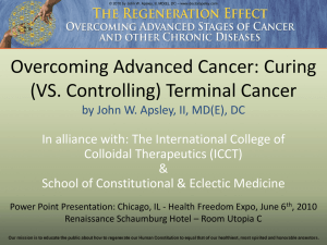 Overcoming Advanced Cancer: Curing (vs. Controlling