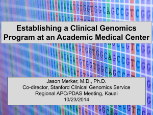 Clinical genomics - University of Toledo