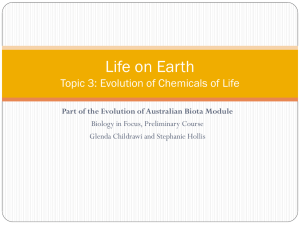 Topic 3: The Evolution of Life on Earth