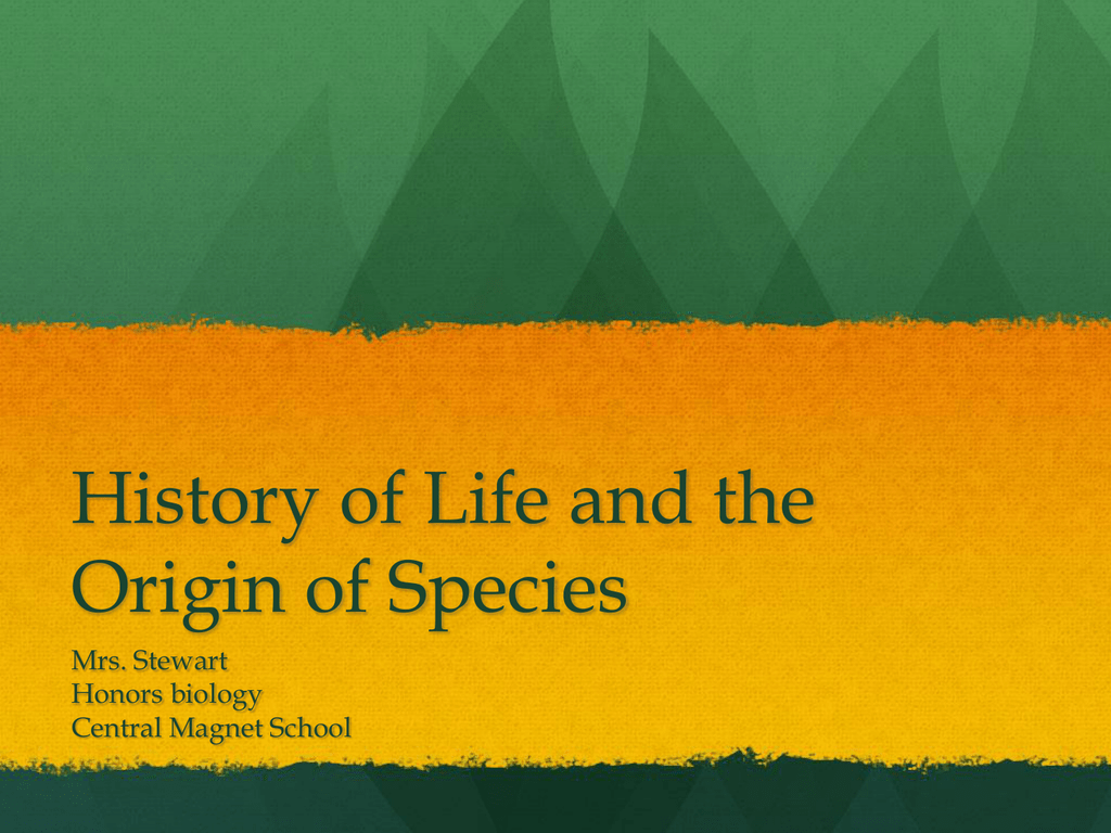 History Of Life And Evolution Ppt