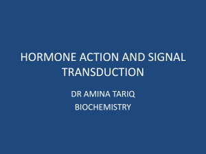 HORMONE ACTION AND SIGNAL TRANSDUCTION