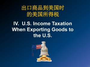 I. Exporting to the U.S