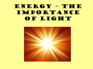 Energy – The Importance of Light