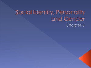 Social Identity, Personality and Gender