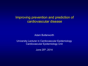 Improving prevention and prediction of cardiovascular disease