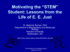 Student: Lessons from the Life of E. E. Just by Dr. Malcolm Byrnes