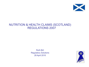 Nutrition & Health Claims Regulations (EC No. 1924/2006)
