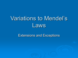 Variations to Mendel`s Laws