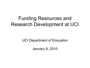 Funding Resources and Research Development at UCI 1-8-10
