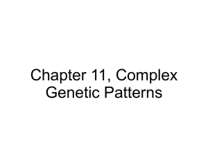 Chapter 11 Notes: Complex Genetic Patterns, Disorders, and