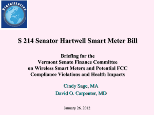 Vermont Smart Meter Briefing 2012