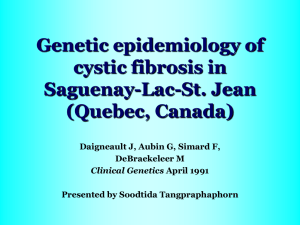 Genetic epidemiology of cystic fibrosis in Saguenay-Lac