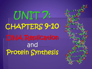 BIO UNIT 7 CHS 9- 10 DNA Replication-Transcription