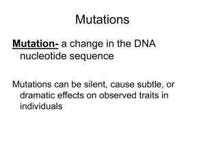 Mutations in the code