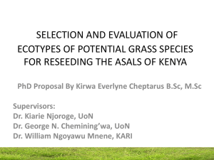 SELECTION AND EVALUATION OF ECOTYPES OF POTENTIAL