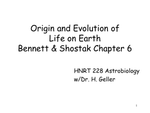 Origin and Evolution of Life on Earth (Week 5)