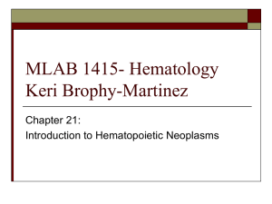 Introduction to the Hematopoietic Neoplasms