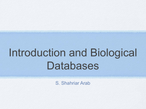 Introduction to Bioinformatics and Biological Databases
