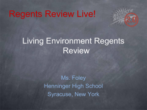 Regents Review 2.0 Living Environment PowerPoint Presentation