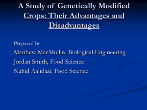 A Study of Genetically Modified Foods: Their Advantages and