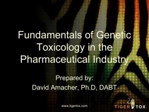 Fundamentals of Genetic Toxicology in the