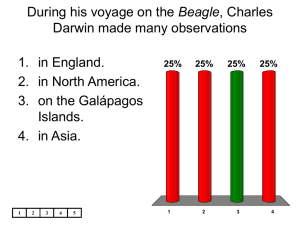 During his voyage on the Beagle, Charles Darwin made many