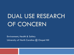 Dual Use Research - Environment, Health and Safety