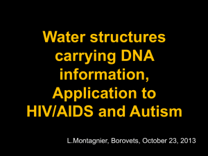 Water structures carrying DNA information, Application to HIV/AIDS