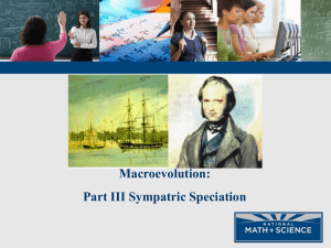 Macroevolution Part III Sympatric Speciation